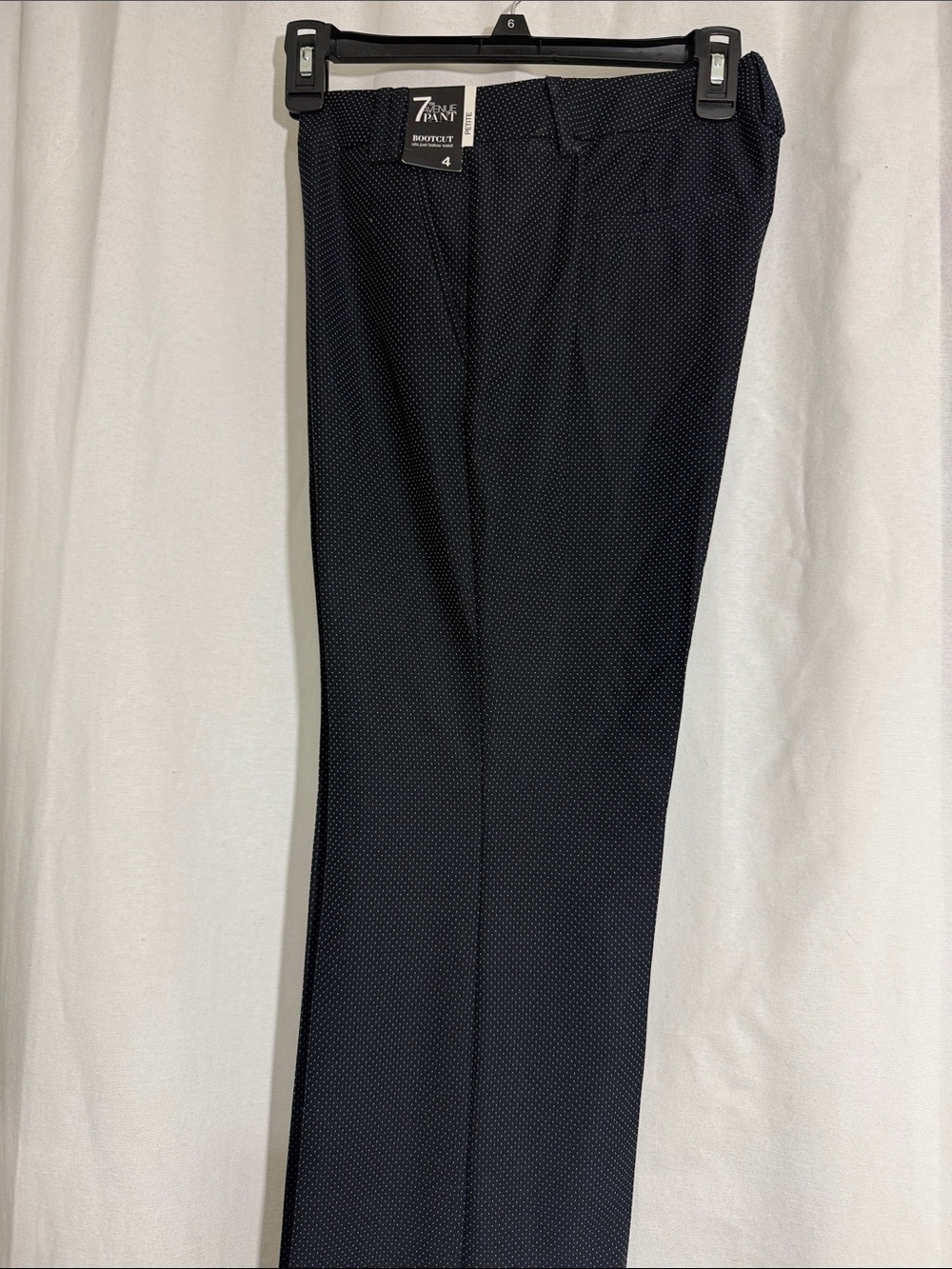 7th Avenue Black w/ White Polka dot Pattern Bootcut Pants